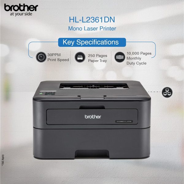 Brother HL-L2361DN Monochrome Laser Printer with Auto Duplex Printing & Network