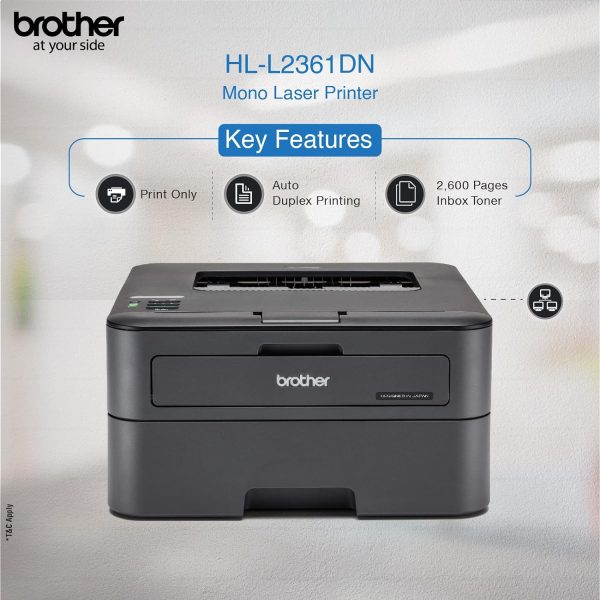 Brother HL-L2361DN Monochrome Laser Printer with Auto Duplex Printing & Network