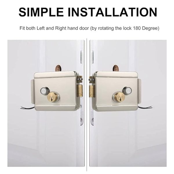 SR SECURITY SYSTEM Electric Door Lock (Rim Lock) 200EL (Left Open), White