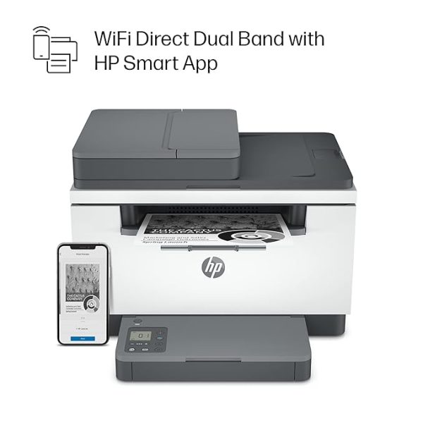 HP Laserjet MFP M233sdw Printer: Print, Copy, Scan Multiple Page with ADF, Fastest Two-Sided Printing, Lightning Print Speed of 30ppm(Letter/29ppm(A4), Ethernet, Self Reset Dual Band WiFi, Gray White