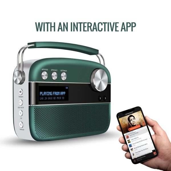 Saregama Carvaan Premium Hindi - Portable Music Player with 5000 Preloaded Songs, FM/BT/AUX (Emerald Green)