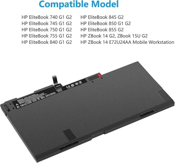 Laptop Battery Compatible for H-P EliteBook 840 G1 845 G2 Notebook HSTNN-IB4R HSTNN-DB4Q E7U24AA 716723-271. P/No. CM03, CM03XL, CO06, CO06XL