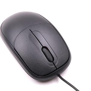 HAMMOK 3-Button Wired USB Mouse, Portable USB Optical Computer Mouse with Easy Click for Office and Home, 1000DPI, for Windows Computer, PC, Laptop, Desktop, Notebook (Black) (ARIA)