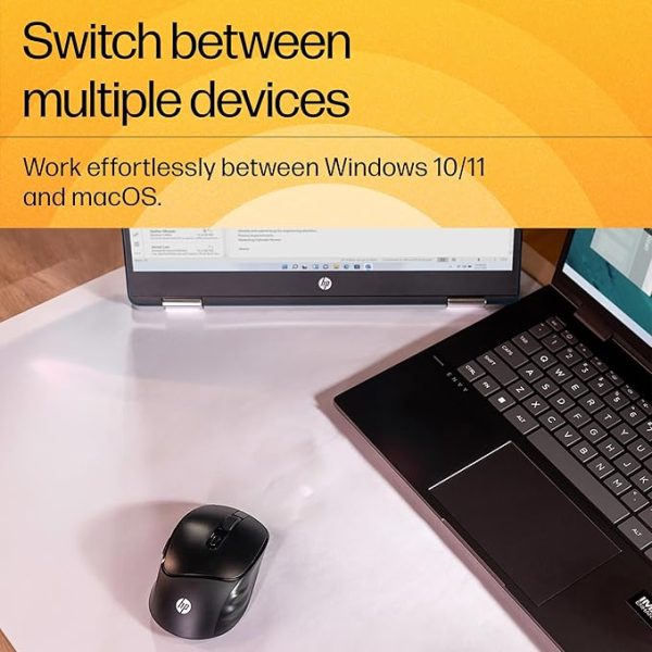 HP M120 Wireless Mouse, USB-A Nano Dongle, 2.4 Ghz Wireless Connection, 6 Buttons, Up to 1600 Dpi, Optical Sensor, Ergonomic Design, 12-Month Battery Life, 3-Year Warranty, 60G±5%, Black, 7J4G4Aa