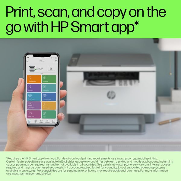 HP Laserjet MFP M233dw Printer, Wireless, Print, Copy, Scan, Hi-Speed USB 2.0, Ethernet, Bluetooth LE, Up to 30 ppm, 150-sheet Input Tray, Auto Duplex Printing, Black and White, 6GX04A