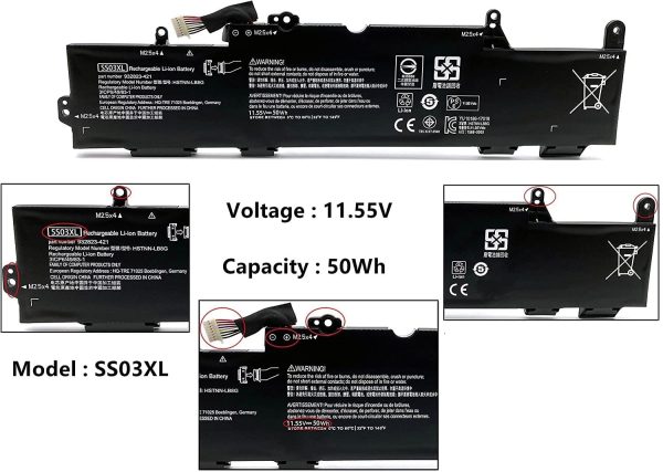 SS03XL 933321-855 Laptop Battery Compatible for HP EliteBook 830 G5 840 G5 846 G5 Series SS03XL HSTNN-LB8G 932823-421 933321-855 HSN-I12C HSN-I13C-4 Laptop Battery