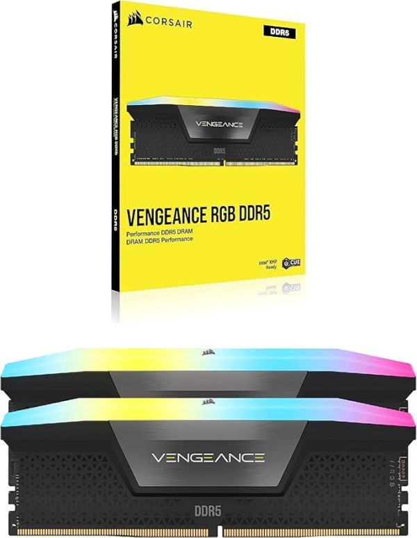 CORSAIR Vengeance RGB DDR5 RAM 32GB (2x16GB) 6000MHz CL36 Intel XMP iCUE Compatible Computer Memory - Black (CMH32GX5M2E6000C36)