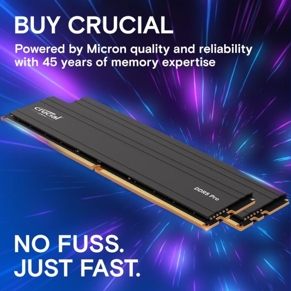 Crucial Pro RAM 32GB Kit (2x16GB) DDR5 5600MT/s (or 5200MT/s or 4800MT/s) Desktop Memory CP2K16G56C46U5