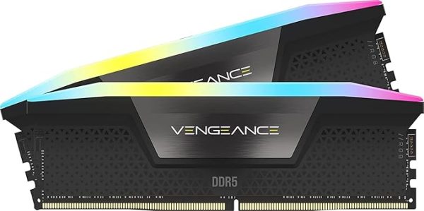 CORSAIR Vengeance RGB DDR5 RAM 32GB (2x16GB) 6000MHz CL36 Intel XMP iCUE Compatible Computer Memory - Black (CMH32GX5M2E6000C36)