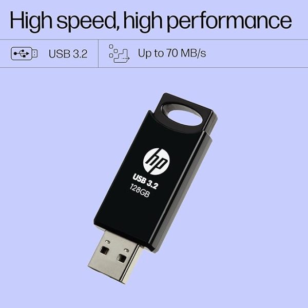 HP 712w 128GB USB 3.2 Flash Drive- Black