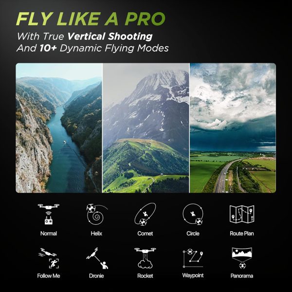 New IZI Sky Pro 4K Camera Drone, 540° OA, UHD 20MP, 5KM Live Video, 32 Mins Flight, 3-Axis Gimbal, 4X Zoom, Wide Angle, Vertical Shooting, 10+ Flying Modes, RTH, GPS UAV, 1-Year Warranty