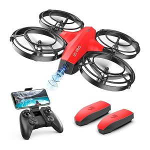 IZI PRO Nano Drone 720P HD Camera 2 Batteries with Battle Mode, One-Key Start, Altitude Hold | 360° Flip, Gesture Control, 10 Minutes Fly Time, Portable Mini RC Drone for Kids & Beginners (Red)