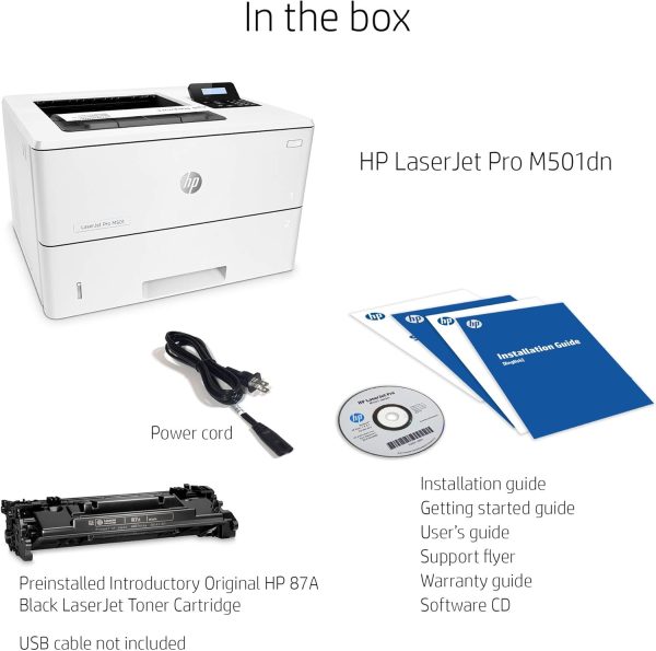 HP LaserJet Pro M501dn Duplex Printer with One-Year, Next-Business Day, Onsite Warranty (J8H61A)