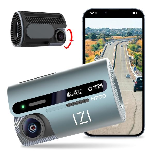 IZI N700 5MP Car Dash Camera - 2.5K, 170° FOV, Night Vision, WiFi, G-Sensor, Emergency Recording, 512GB SD Card Support, 24/7 Parking Monitor, Easy Install, Multiple Modes