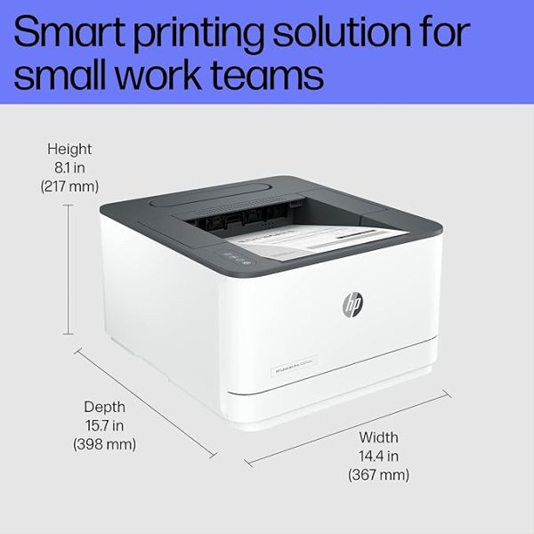 HP Laserjet 3004dw Duplex Printer: Black & White Printer, Self Reset Dual Band WiFi with self heal, Ethernet, Fast Printing Upto 33ppm, Easy and Secure Setup, Smart App Enabled