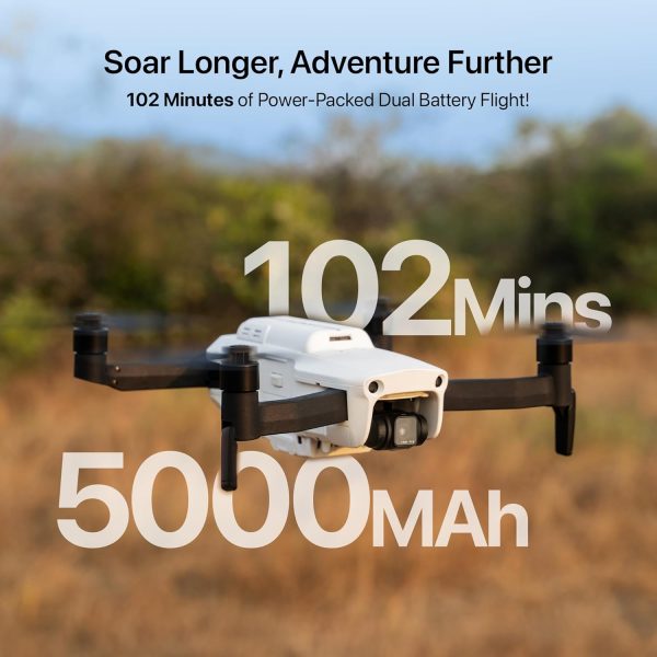 IZI Spectra Drone with Camera 4K HDR Cinematic, 1" CMOS sensor,102 Min Flight, 22KMs Video transmission, 3-Axis Gimbal, GPS drone, Omni obstacle sensor,1 key RTH, 2 Batteries