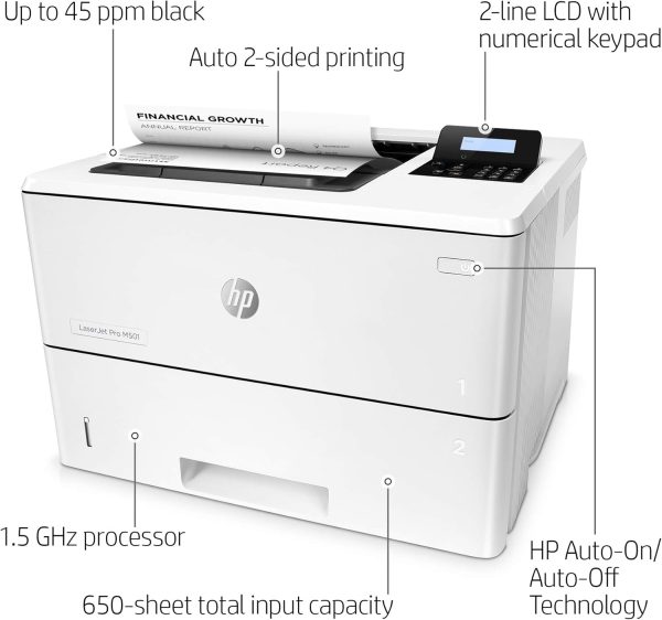 HP LaserJet Pro M501dn Duplex Printer with One-Year, Next-Business Day, Onsite Warranty (J8H61A)