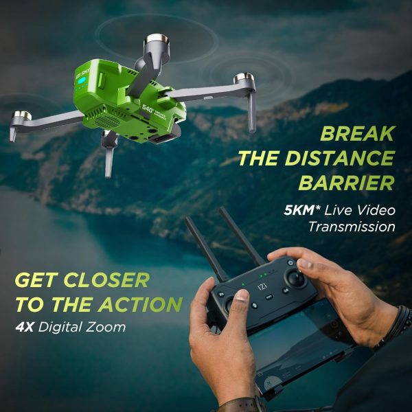 New IZI Sky Pro 4K Camera Drone, 540° OA, UHD 20MP, 5KM Live Video, 32 Mins Flight, 3-Axis Gimbal, 4X Zoom, Wide Angle, Vertical Shooting, 10+ Flying Modes, RTH, GPS UAV, 1-Year Warranty