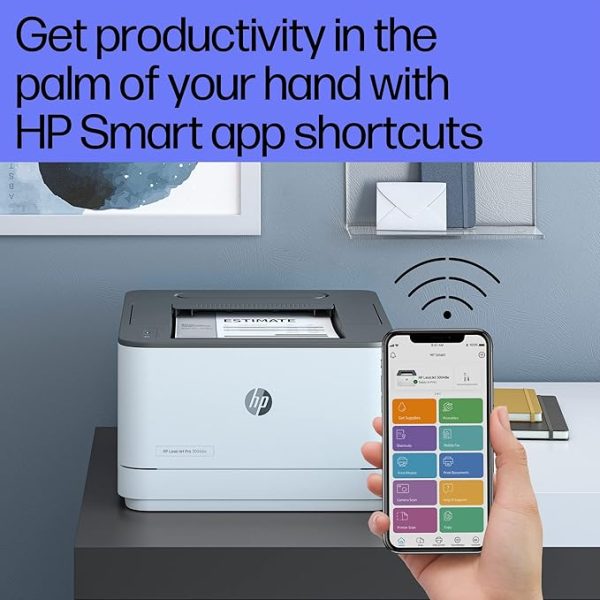 HP Laserjet 3004dw Duplex Printer: Black & White Printer, Self Reset Dual Band WiFi with self heal, Ethernet, Fast Printing Upto 33ppm, Easy and Secure Setup, Smart App Enabled