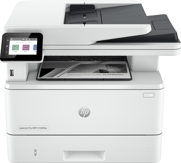 HP MFP 4104fdw Multi-function Monochrome Laser Printer with Voice Activated Printing Google Assistant (Toner Cartridge)