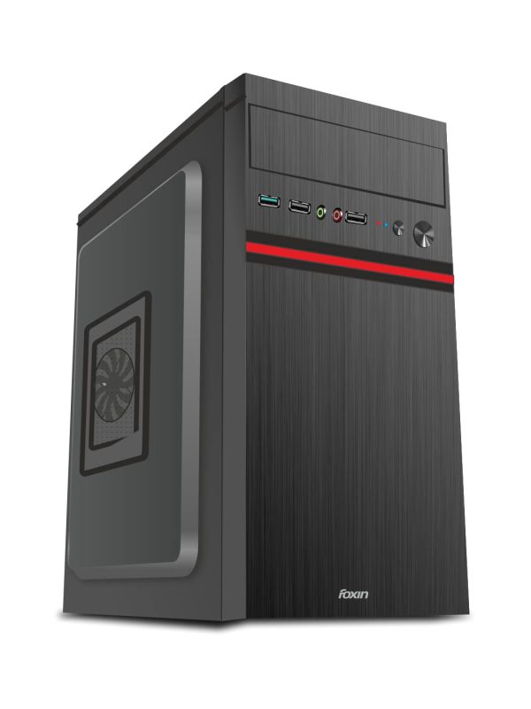 Foxin Race Desktop Computer Case/PC Cabinet - with Steel Metal Body | All ATX Motherboard Compatible | Color Metallic Black