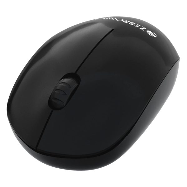 ZEBRONICS Cheetah Wireless Mouse with 1600 DPI, High Accuracy, Precise Usage, 3 Buttons, Ergonomic and Comfortable Design (Black)