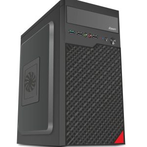 Foxin® ACE Desktop Computer Case/PC Cabinet - with Steel Metal Body | Front Panel 2 x USB 1.0 Port | ATX Motherboard Compatible | Color Metallic Black