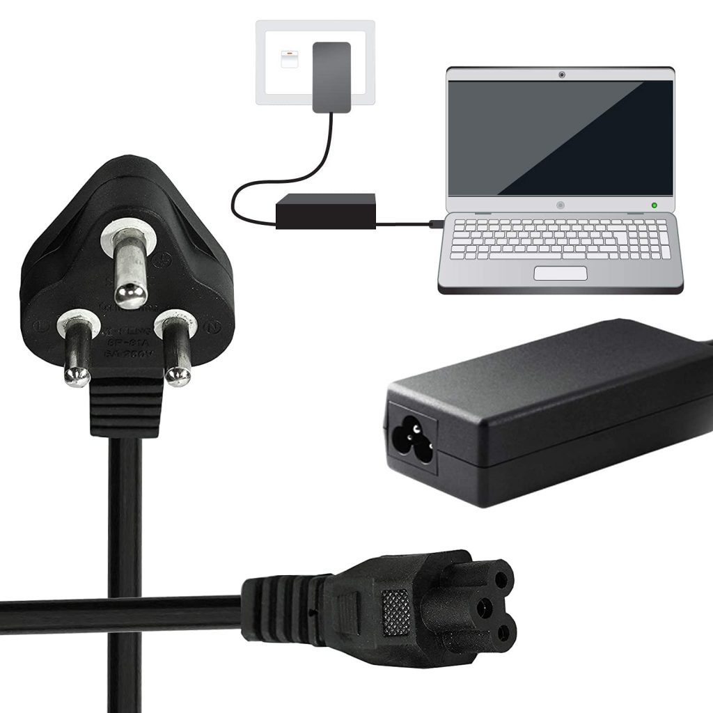 Storite 2.5 Meter 3 Pin Laptop Power Cable Cord Universal AC Replacement Power Cord for Laptop