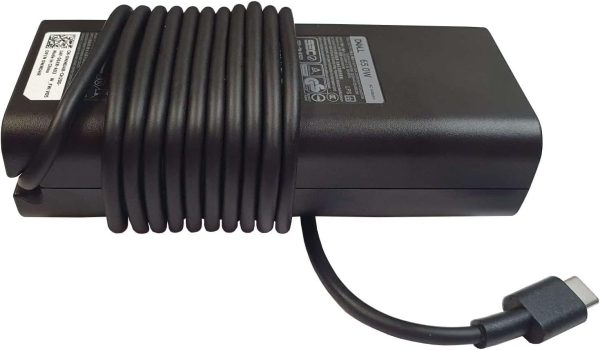 (Refurbished) Dell Original 65W USB Type-C Adapter for Laptop, Latitude 5289 5290 7389 7390 7400 - Black