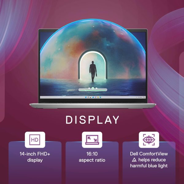 Dell Insp. 5430 13th Gen Metal Body Laptop, Intel i5-1335U/16GB LPDDR5/512GB SSD/14(35.56cm) FHD+Comfort View/Backlit KB+FPR/Win 11+MSO'2/McAfee 15 Month/Platinum Silver/Thunderbolt 4.0 ​Port/1.59Kg