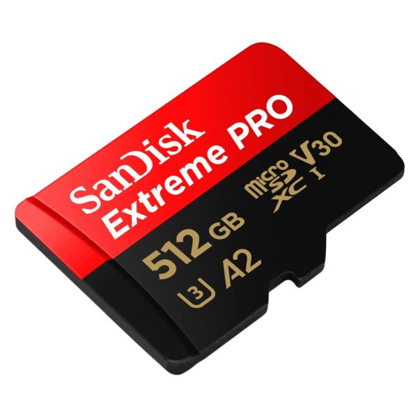 SanDisk Extreme Pro 512GB microSDXC UHS-I, V30, 200MB/s Read, 140MB/s Write, Memory Card for 4K Video on Smartphones, Action Cams and Drones