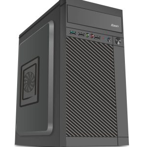 Foxin PACE Desktop Computer Case/PC Cabinet - with Steel Metal Body | ATX Motherboard Compatible | Color Metallic Black