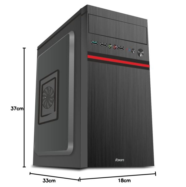 Foxin Race Desktop Computer Case/PC Cabinet - with Steel Metal Body | All ATX Motherboard Compatible | Color Metallic Black