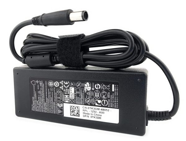 (Refurbished) DELL Original 3P 90W Laptop AC Adapter LTON India (9RCDC/LA90PM111) Without Power Cord - Black