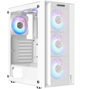 ZEBRONICS Hype Mid-Tower Premium Gaming Cabinet - ATX/M-ATX/M-ITX, 3 x 120 mm Front, 1 x 120 mm Rear Fan, RGB Inner Glow, LED Control, Tempered Glass Side Panel, USB 3.0, Magnetic Dust Filter