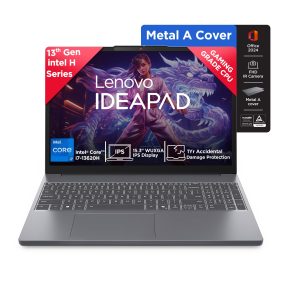 Lenovo IdeaPad Slim 3 13th Gen Core i7-13620H 15.3" (38.8cm) WUXGA IPS Laptop (16GB RAM/512GB SSD/Win 11, Office 2024, Backlit, 1Yr ADP Free, Top Metal Cover & IR Camera/Grey/1.6Kg), 83K1011BIN