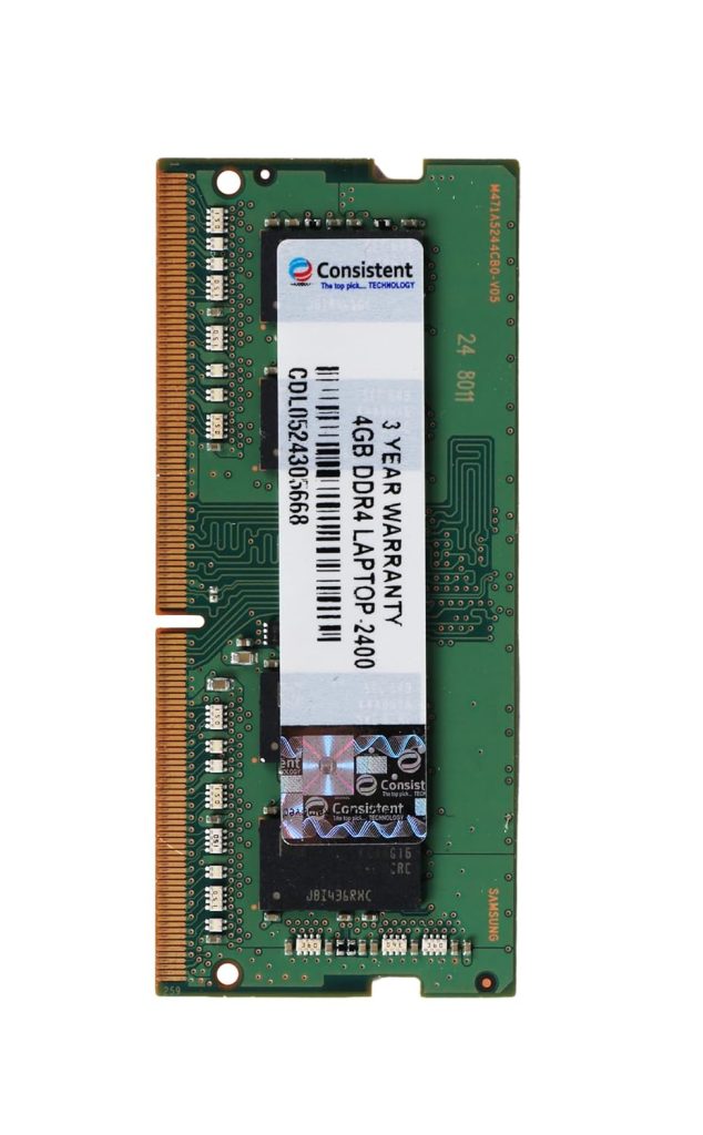 Consistent 4GB DDR4 Laptop RAM, 2400MHz,