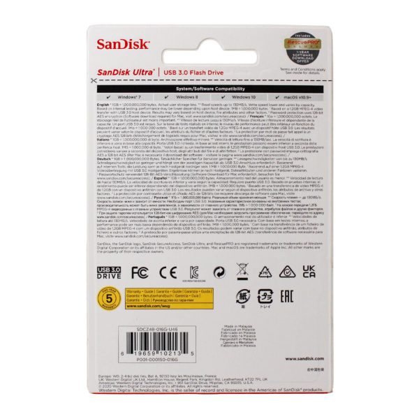 SanDisk Ultra 16GB, USB 3.0, Flash Drive, Upto 130MB/s R, Pendrive, Black, 5Y Warranty (SDCZ48-016G-I35)