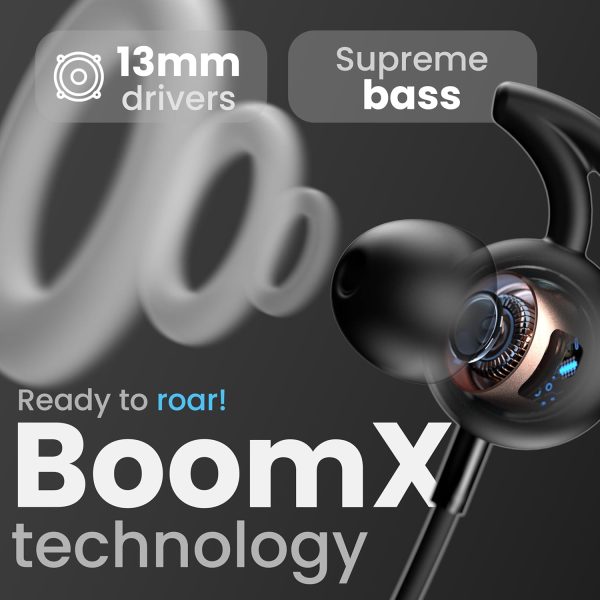 Boult Audio Curve Max Bluetooth Earphones with 100H Playtime, Clear Calling ENC Mic, Dual Device Connectivity, Lowest Latency Gaming, 13mm Bass Driver, Made in India Neckband Wireless Earphone (Black)