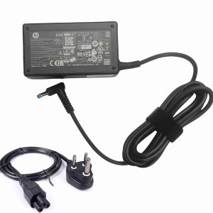 (Refurbished) HP Blue Pin Original Laptop Charger 19.5V 3.33A 65W Adapter (Fit with 3 Pin Power Cable)- Black