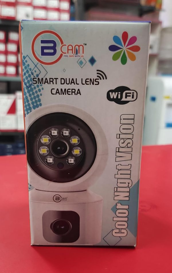 BE-CAM Full HD Smart WiFi Camera, 360° Viewing Angle, SD Slot for Local Storage up to 128GB, 2-Way Audio, 24x7 Color Vision, Motion Detection, 2.4 GHz, CCTV Camera for Home,Sleep Mode for Privacy