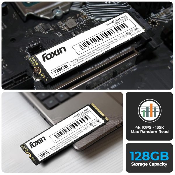 Foxin SSD 128GB NVME | Internal Hard Disk with Micron Chipset, SMI Controller, PCIE 3.0 Interface | Ultra-Low Power Consumption, 5 Years Limited Warranty