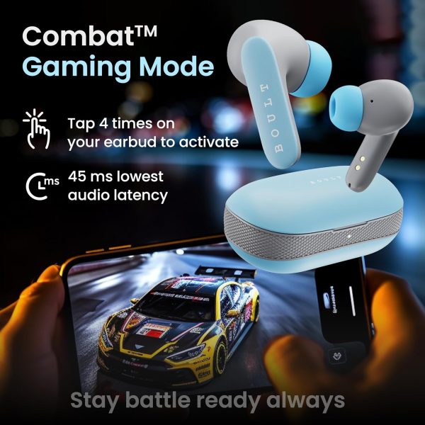 Boult Audio K60 Bluetooth Earbuds with 60H Playtime, 13mm BoomX Drivers, IPX5 Water Resistant, Lightning Fast Charging, Bluetooth 5.3 Ear Buds TWS