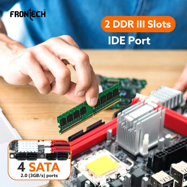 FRONTECH G41 Chipset Motherboard with 2xDDR3 RAM Slots LGA775 Supports Core 2 Quad/Core 2 Extreme/Duo/Pentium/Celeron Processors|6+2 USB Ports|PCIe 16x|4xSATA Slots |1xVGA (FT-0464)