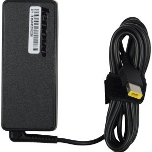 (Refurbished) Lenovo 65W USB Slim Tip Rectangular pin Laptop Adapter/Charger with Power Cord for Select Models of Lenovo Laptops (Black)