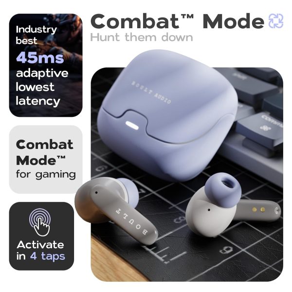 Boult Audio Z40 Pro with 100H Playtime, Quad Mic ENC, 45ms Low Latency Gaming, Premium Rubber Grip Case, 13mm Bass Drivers, Made in India TWS Bluetooth 5.3 Truly Wireless in Ear Earbuds (Lavender)