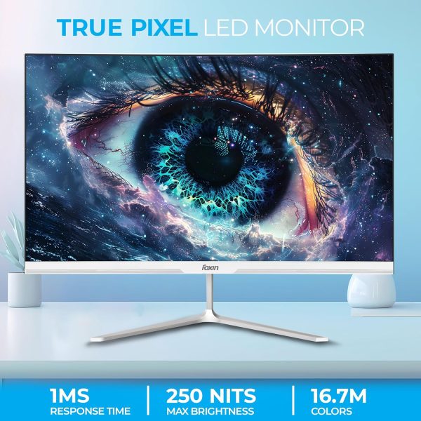 Foxin 21.5 Inch Full HD LED Monitor (1920 x 1080) Elite Series | IPS Panel | 100Hz Refresh Rate | True Pixel | Anti-Glare & Flicker-Free | Frameless | 16.7 Million Colors | 3 Years Warranty