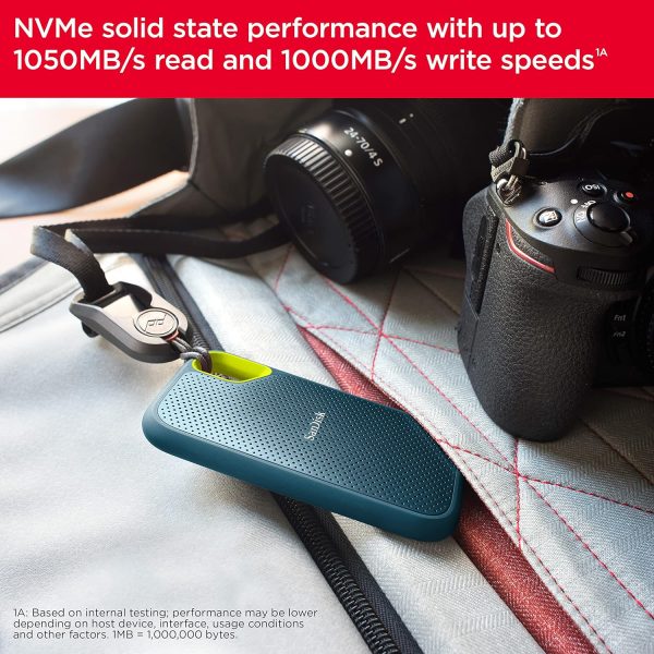 Sandisk Extreme Portable 1TB, 1050MB/s R, 1000MB/s W, 3mtr Drop Protection, IP65 Water/dust Resistance, HW Encryption, PC,MAC & TypeC Smartphone Compatible, 5Y Warranty, External SSD, Monterey Color
