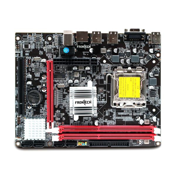 FRONTECH G41 Chipset Motherboard with 2xDDR3 RAM Slots LGA775 Supports Core 2 Quad/Core 2 Extreme/Duo/Pentium/Celeron Processors|6+2 USB Ports|PCIe 16x|4xSATA Slots |1xVGA (FT-0464)