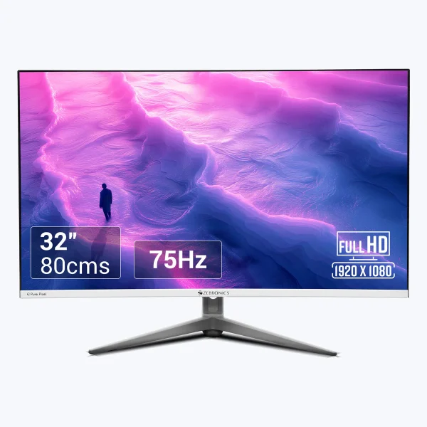 ZEBRONICS 81.28 cm (32 inch) Curved Full HD VA Panel 80 cm, Wall Mountable, Slim Gaming Monitor (ZEB-AC32FHD LED) (Response Time: 12 ms, 75 Hz Refresh Rate)